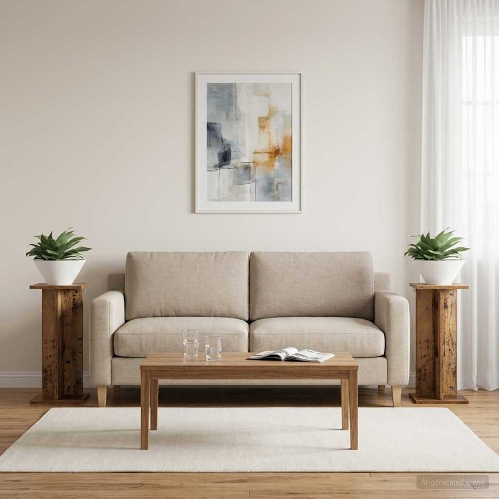 vidaXL Plantenstandaard 2 st Oud hout 25 x 25,5 x 60,5 cm Bewerkt hout