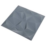 vidaXL 24 st Wandpanelen 3D diamant 6 m² 50x50 cm grijs