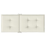 vidaXL Stoelkussens 6 st hoge rug 120x50x4 cm stof gemêleerd crème