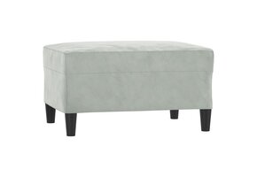 Lichtgrijze Voetenbank van Fluweel - 70x55x41 cm (33% Korting)