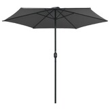 vidaXL Parasol met aluminium paal 270x246 cm antracietkleurig