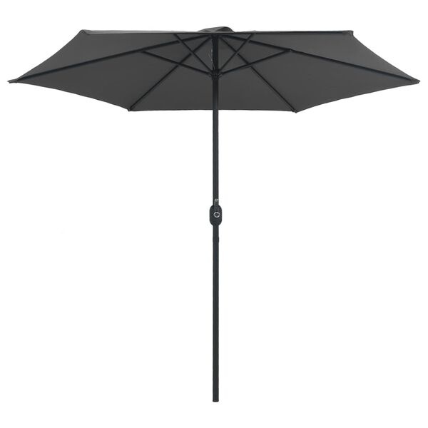 vidaXL Parasol met aluminium paal 270x246 cm antracietkleurig
