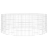 vidaXL Dierenverblijf 12 panelen 54x80 cm gegalvaniseerd ijzer