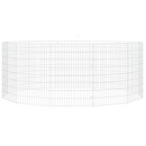 vidaXL Dierenverblijf 12 panelen 54x80 cm gegalvaniseerd ijzer