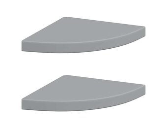 vidaXL Hoekschappen zwevend 2 st 35x35x3,8 cm MDF grijs