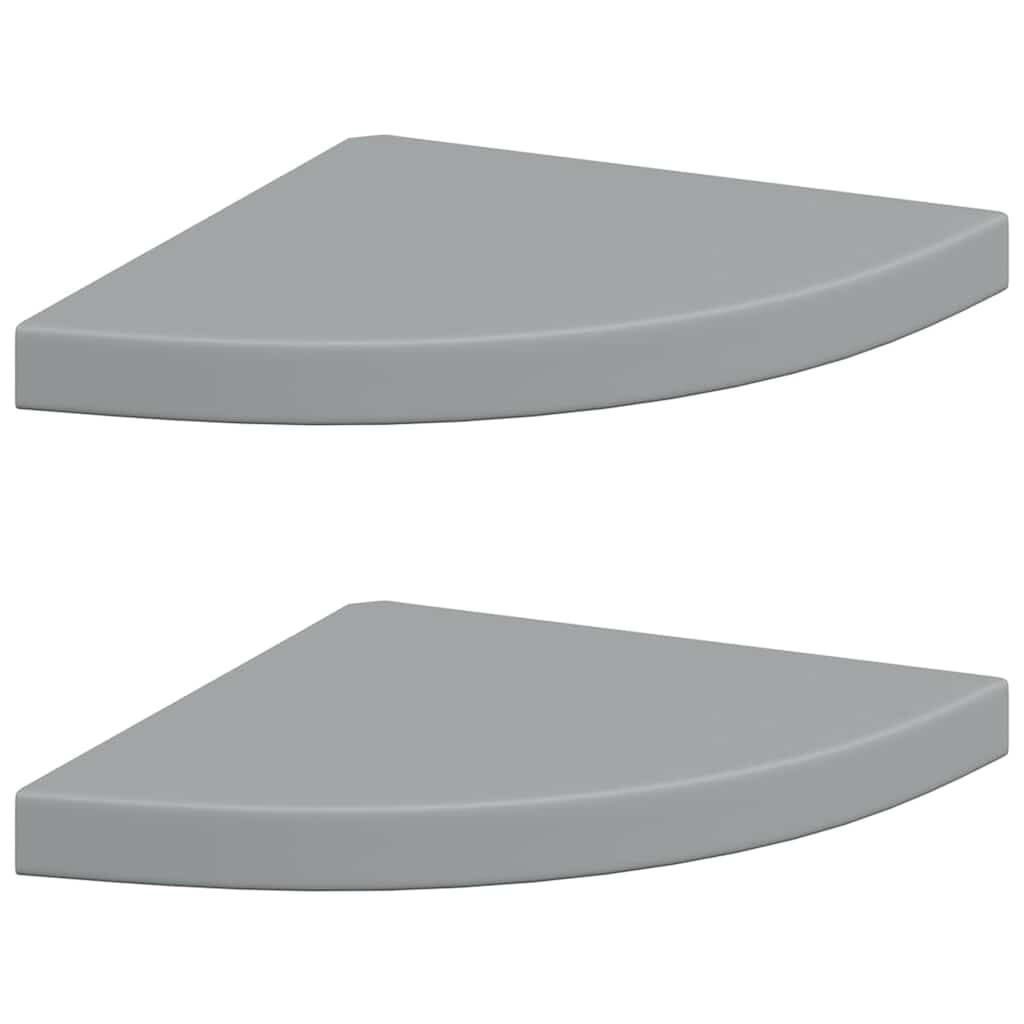 vidaXL Hoekschappen zwevend 2 st 35x35x3,8 cm MDF grijs