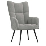 Relaxstoel fluweel lichtgrijs - 34% Korting!