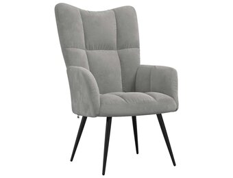 Relaxstoel fluweel lichtgrijs - 34% Korting!