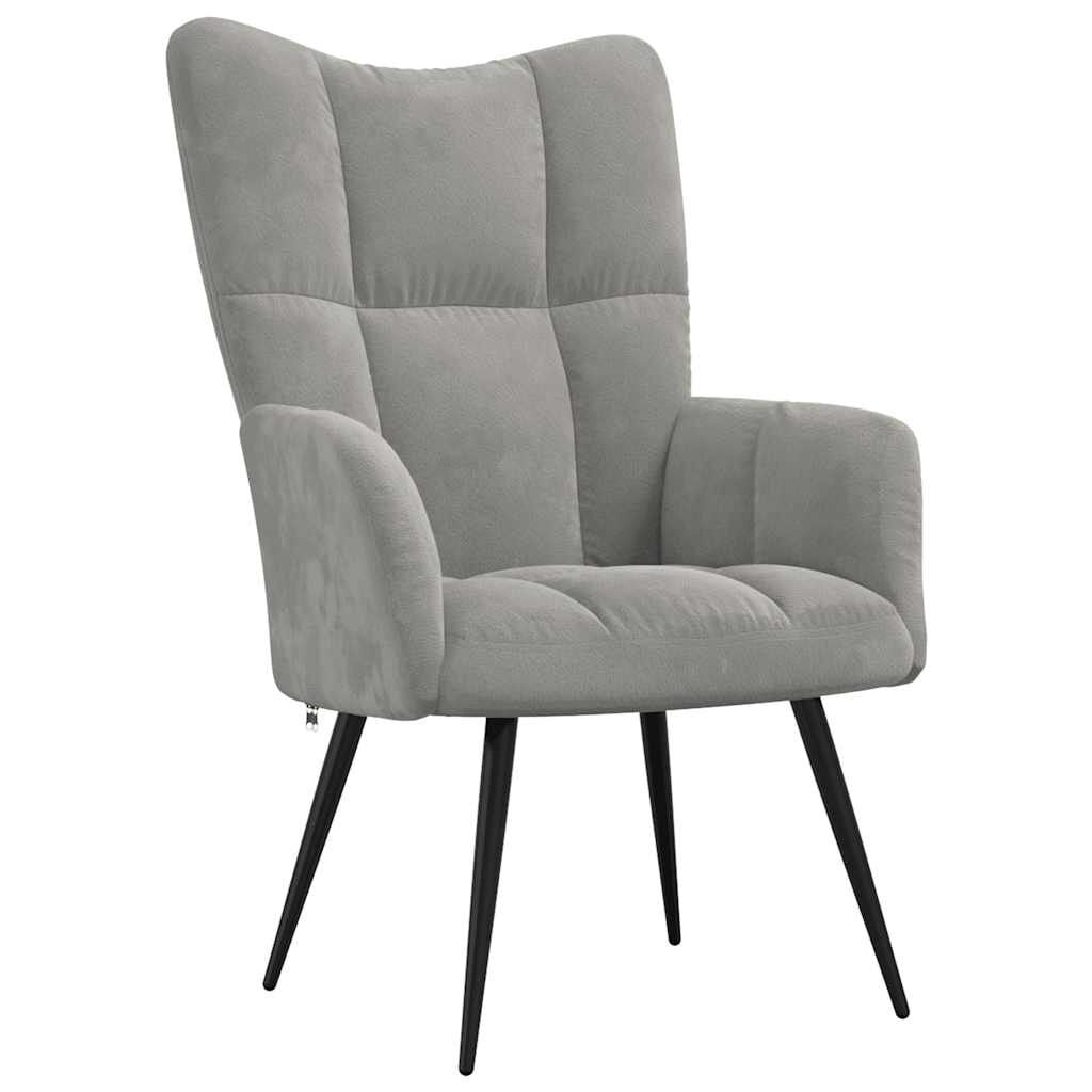 Relaxstoel fluweel lichtgrijs - 34% Korting!