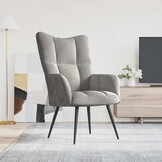Relaxstoel fluweel lichtgrijs - 34% Korting!