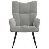 Relaxstoel fluweel lichtgrijs - 34% Korting!