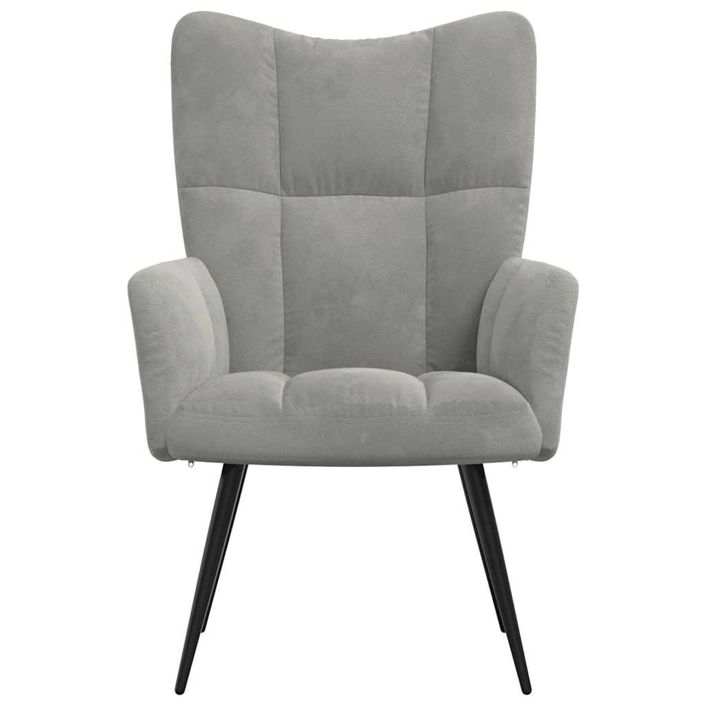 Relaxstoel fluweel lichtgrijs - 34% Korting!