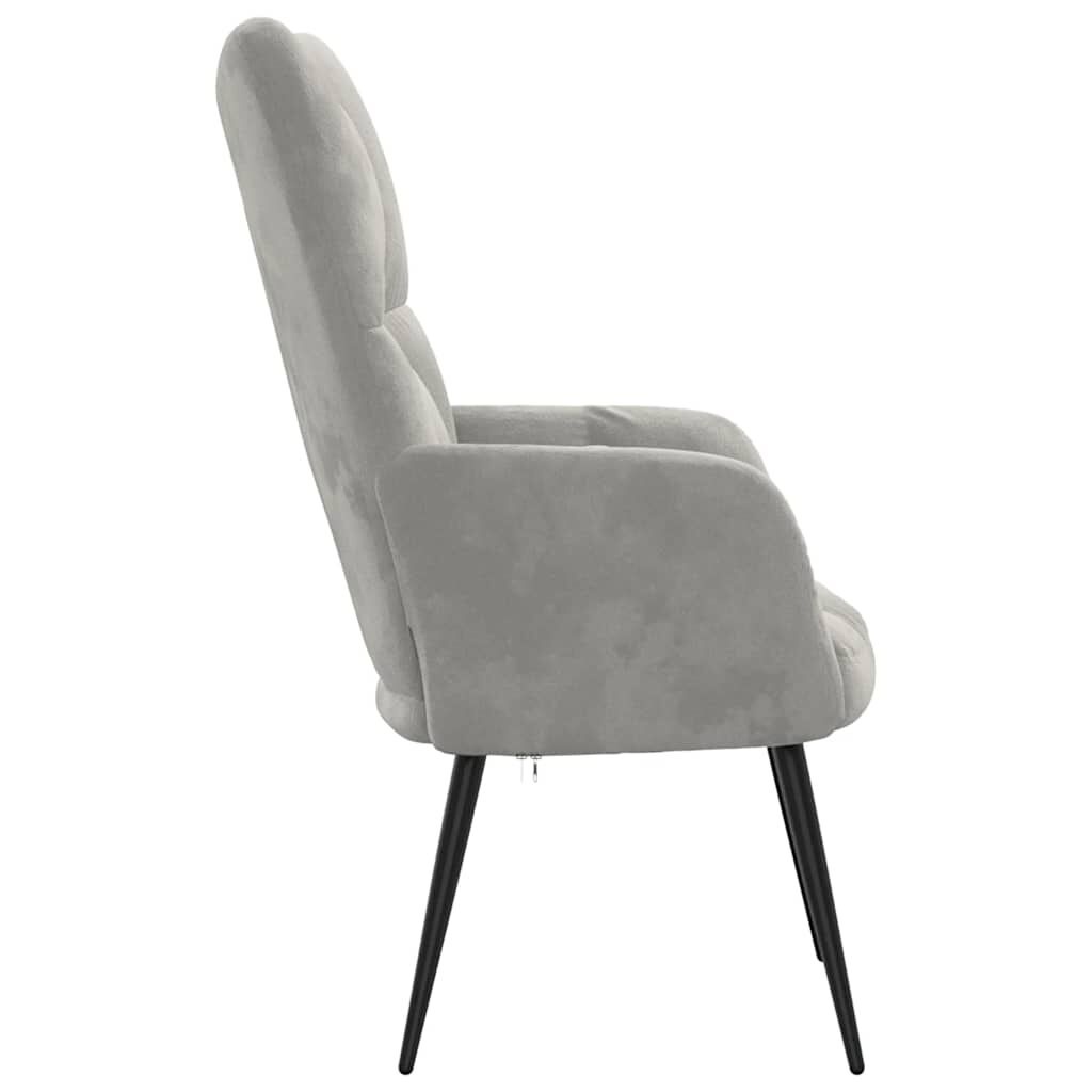Relaxstoel fluweel lichtgrijs - 34% Korting!
