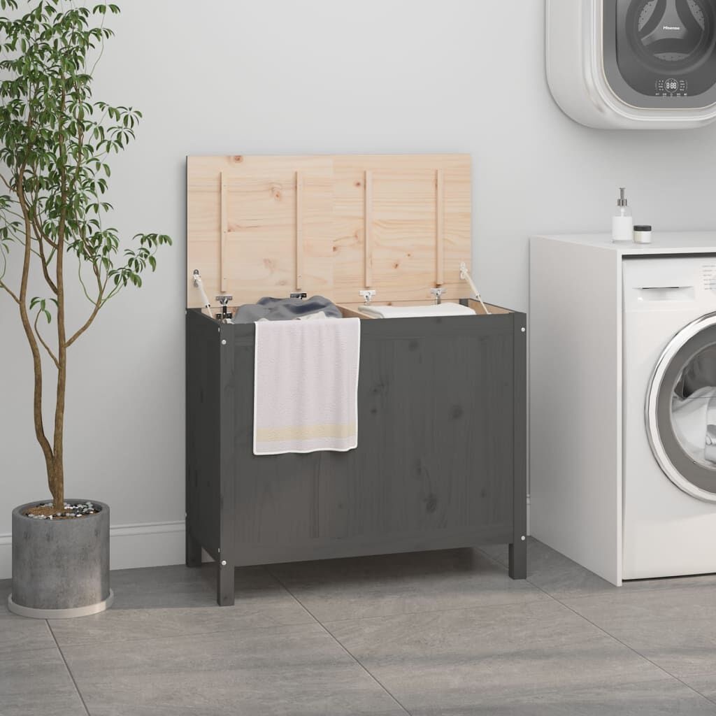 Wasmand Grenenhout Grijs - 34% Korting