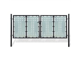 vidaXL Schuttingpoort Staal Zwart 300x125 cm - 55% Korting