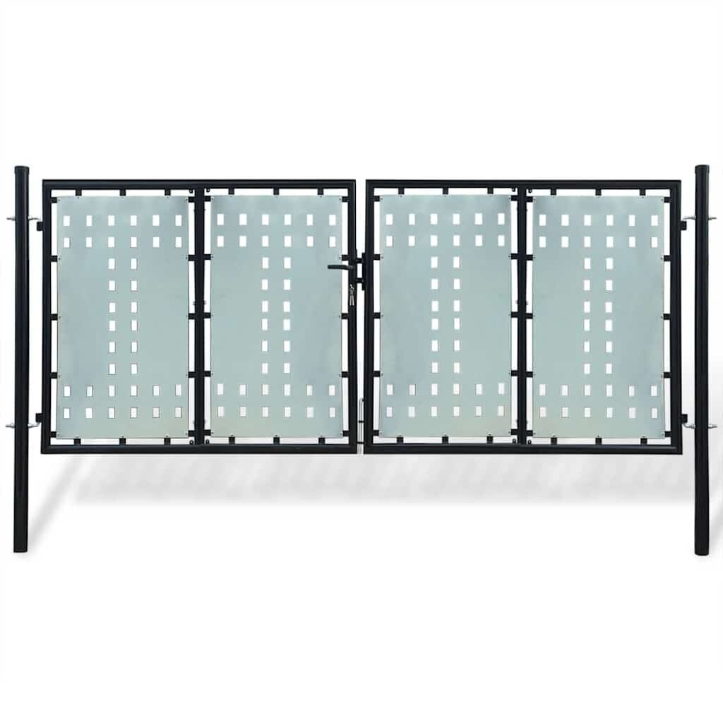 vidaXL Schuttingpoort Staal Zwart 300x125 cm - 55% Korting