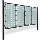 vidaXL Schuttingpoort Staal Zwart 300x125 cm - 55% Korting