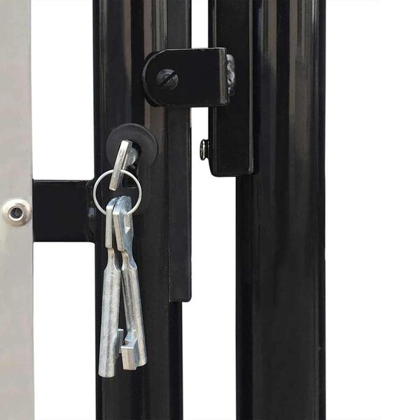 vidaXL Schuttingpoort Staal Zwart 300x125 cm - 55% Korting