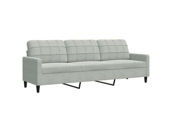 Driezitsbank Lichtgrijs Fluweel 210 cm - 35% Korting