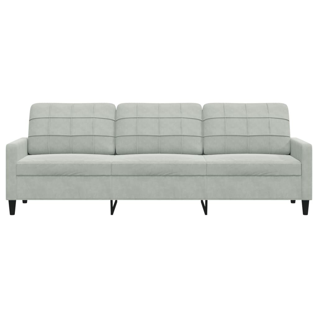 Driezitsbank Lichtgrijs Fluweel 210 cm - 35% Korting