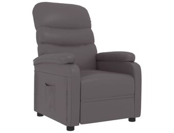 Verstelbare Kunstleren Fauteuil Grijs - 35% Korting