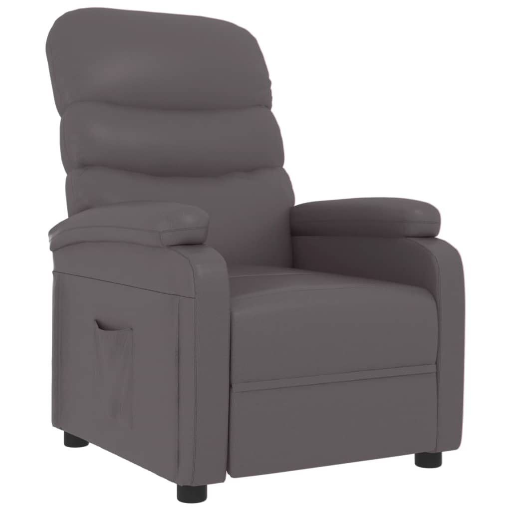 Verstelbare Kunstleren Fauteuil Grijs - 35% Korting
