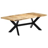 Eettafel 200x100 cm Massief Mangohout met Stalen Poten - 35% Korting