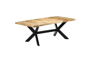 Eettafel 200x100 cm Massief Mangohout met Stalen Poten - 35% Korting