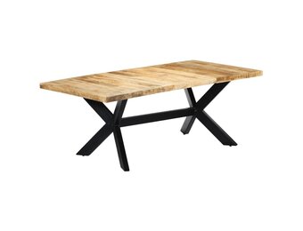 Eettafel 200x100 cm Massief Mangohout met Stalen Poten - 35% Korting