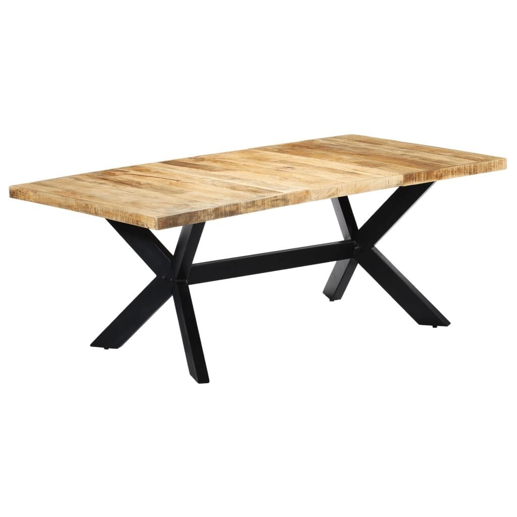 Eettafel 200x100 cm Massief Mangohout met Stalen Poten - 35% Korting