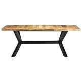 Eettafel 200x100 cm Massief Mangohout met Stalen Poten - 35% Korting