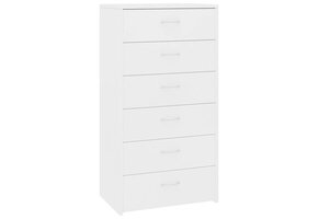 Dressoir met 6 Lades, 50x34x96 cm, Bewerk Hout Wit - 54% Korting!