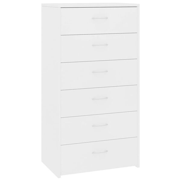 Dressoir met 6 Lades, 50x34x96 cm, Bewerk Hout Wit - 54% Korting!