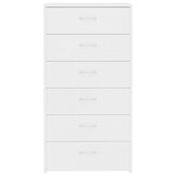 Dressoir met 6 Lades, 50x34x96 cm, Bewerk Hout Wit - 54% Korting!