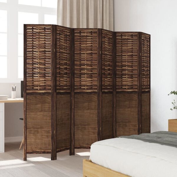 Kamerscherm 6 panelen Paulowniahout Bruin - 35% Korting
