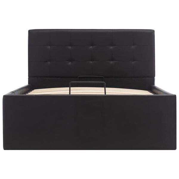 Zwart Kunstleer Bedframe met Opbergruimte & Hydraulisch Mechanisme (90x200 cm) - 35% Korting