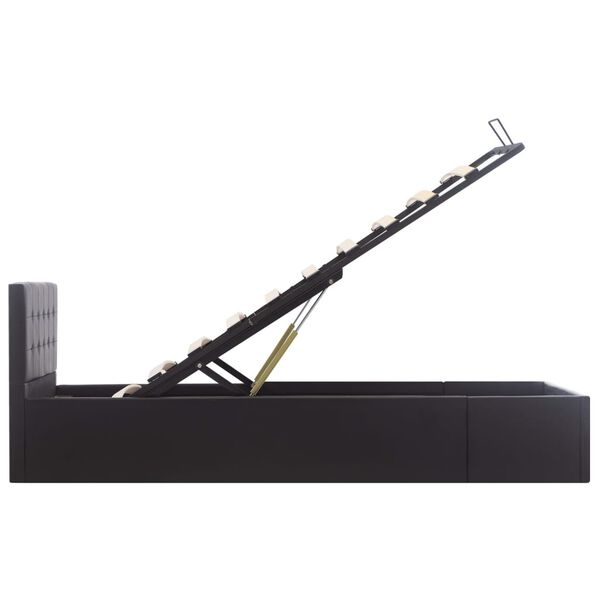 Zwart Kunstleer Bedframe met Opbergruimte & Hydraulisch Mechanisme (90x200 cm) - 35% Korting
