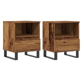 Nachtkastjes Hout (2 stuks) - Oud Houtkleurig - 34% Korting!
