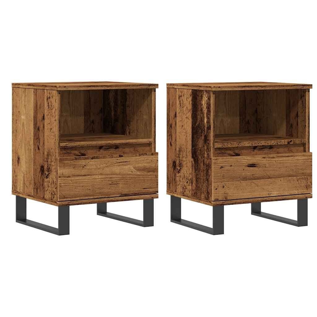 Nachtkastjes Hout (2 stuks) - Oud Houtkleurig - 34% Korting!