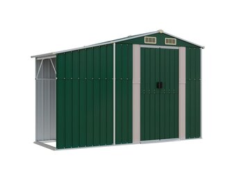 Tuinschuur Groen Gegalvaniseerd Staal 277x93x179 cm - 35% Korting