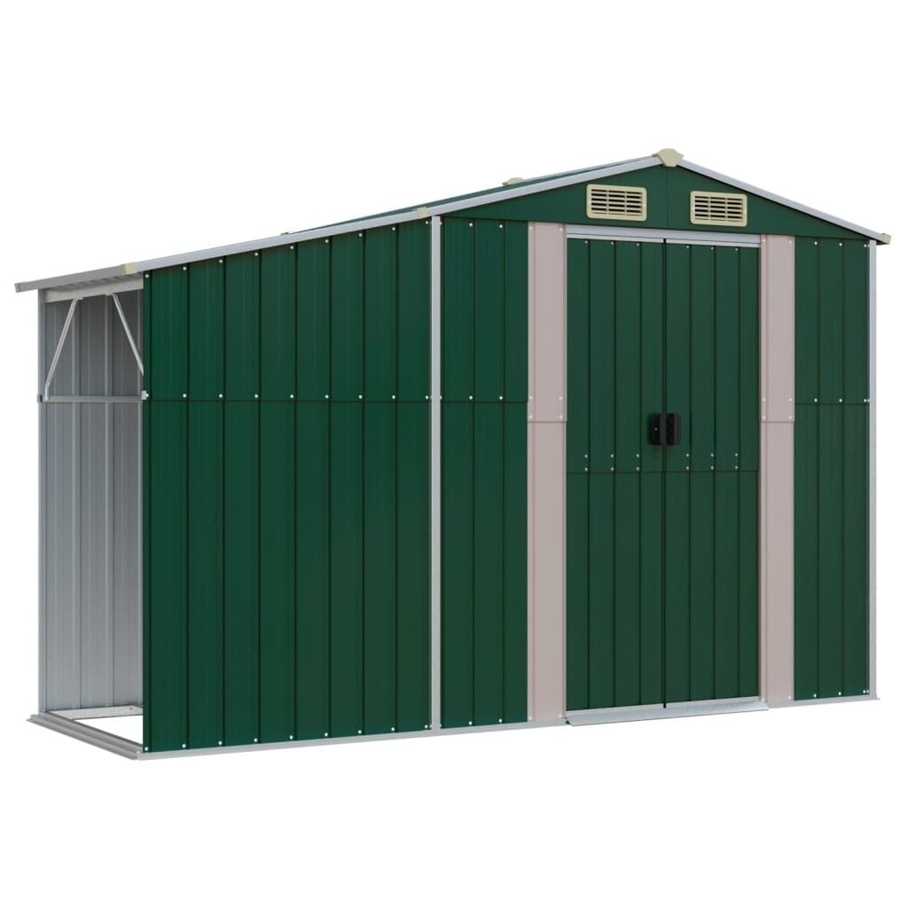 Tuinschuur Groen Gegalvaniseerd Staal 277x93x179 cm - 35% Korting
