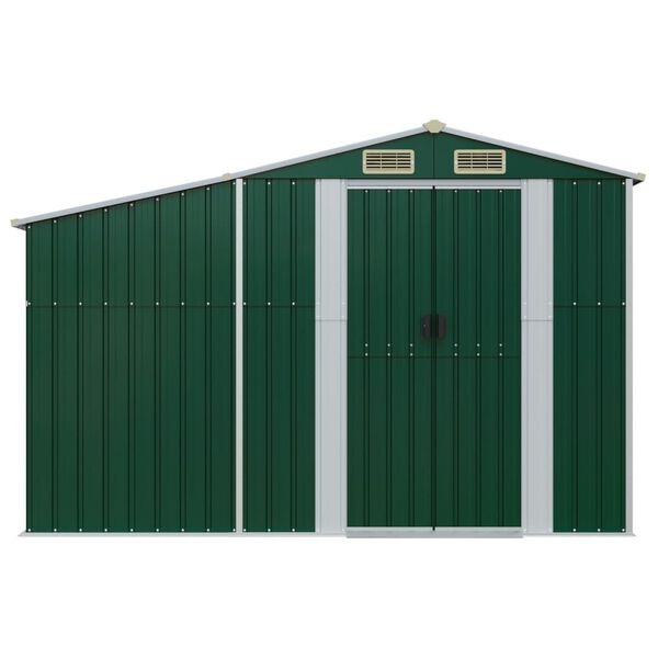 Tuinschuur Groen Gegalvaniseerd Staal 277x93x179 cm - 35% Korting