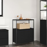 Badkamermeubel met Planken 76.5x35x95 cm Zwart Eiken (34% Korting)