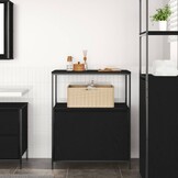 Badkamermeubel met Planken 76.5x35x95 cm Zwart Eiken (34% Korting)