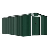 VidaXL Tuinschuur Metaal Groen - 257x392x181 cm (60% Korting!)