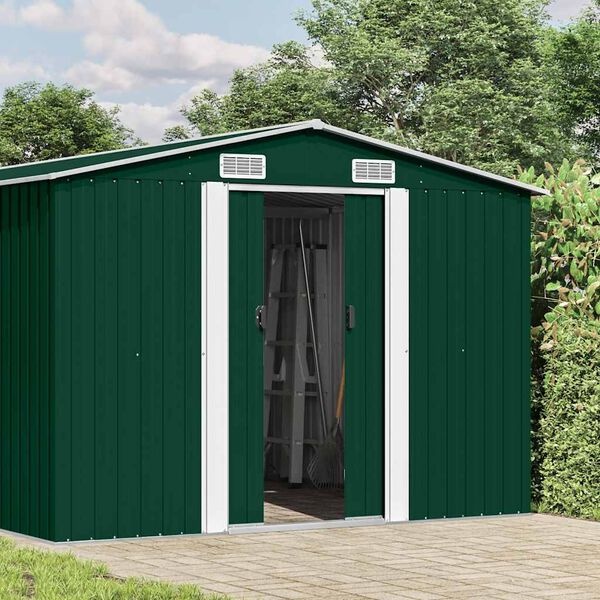 VidaXL Tuinschuur Metaal Groen - 257x392x181 cm (60% Korting!)
