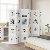 Wit Kamerscherm met 6 Panelen, Massief Paulowniahout - 60% Korting
