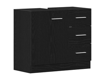 vidaXL Wastafelkast Zwart Eiken 63x30x54 cm - 34% Korting
