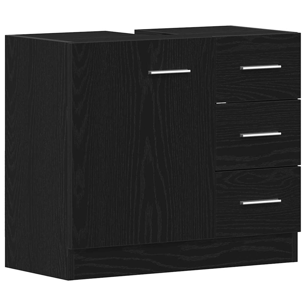 vidaXL Wastafelkast Zwart Eiken 63x30x54 cm - 34% Korting