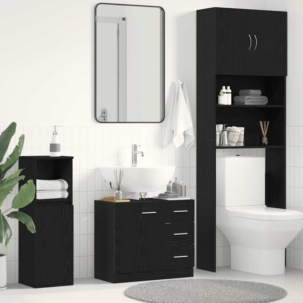 vidaXL Wastafelkast Zwart Eiken 63x30x54 cm - 34% Korting